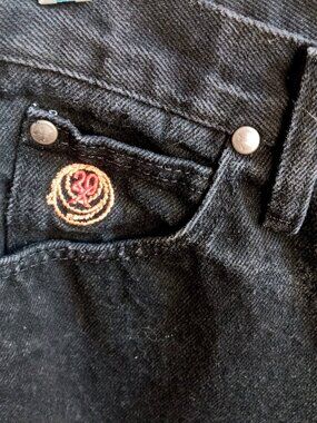20X Black Denim Jeans 9/10 X 32 Women's 20X Tulsa Low Rise W25XBK 1990's